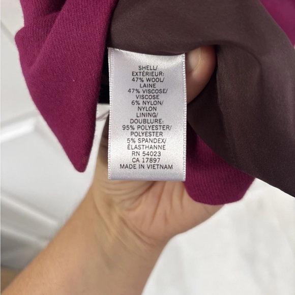 Banana Republic Women's Sheath Dress Sleeveless Wool Blend- Dark Purple Size 8 - Picture 5 of 5